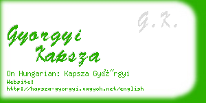 gyorgyi kapsza business card